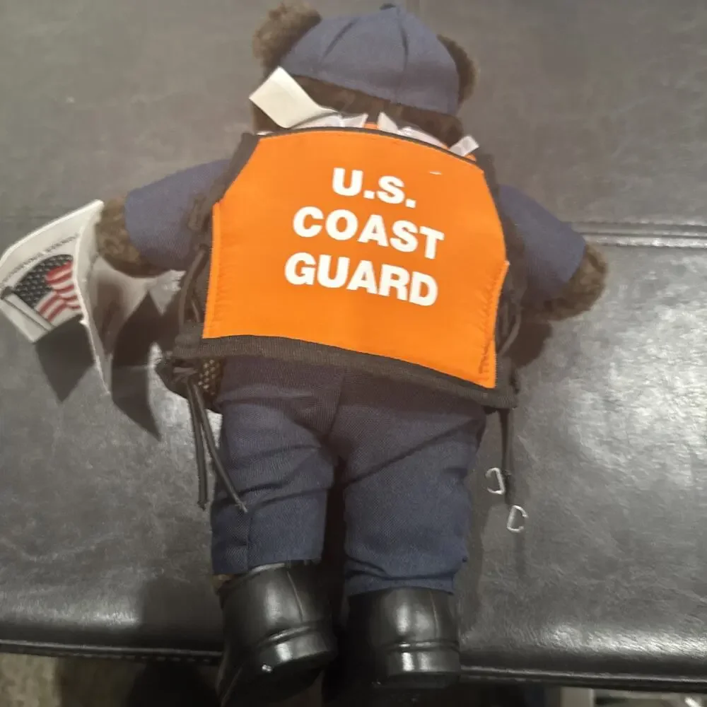 Bear Forces Of America US Coast Guard Teddy Bear Vintage Plush With Tags 10”